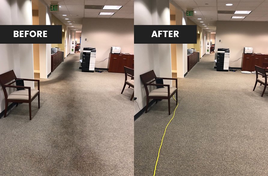 before and after commercial carpet cleaning