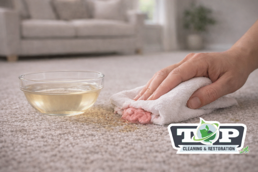 Use Warm Vinegar for Stubborn Residue